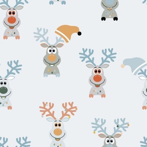 Rudolph's Team - Light Blue - Reindeer - Christmas - Santa Claus - Funny Animals