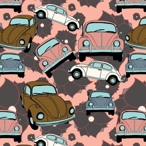 Volkswagen Beetles Pink Background