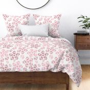 Large Puppy Paw Print Floral, Dusty Rose