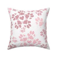 Large Puppy Paw Print Floral, Dusty Rose