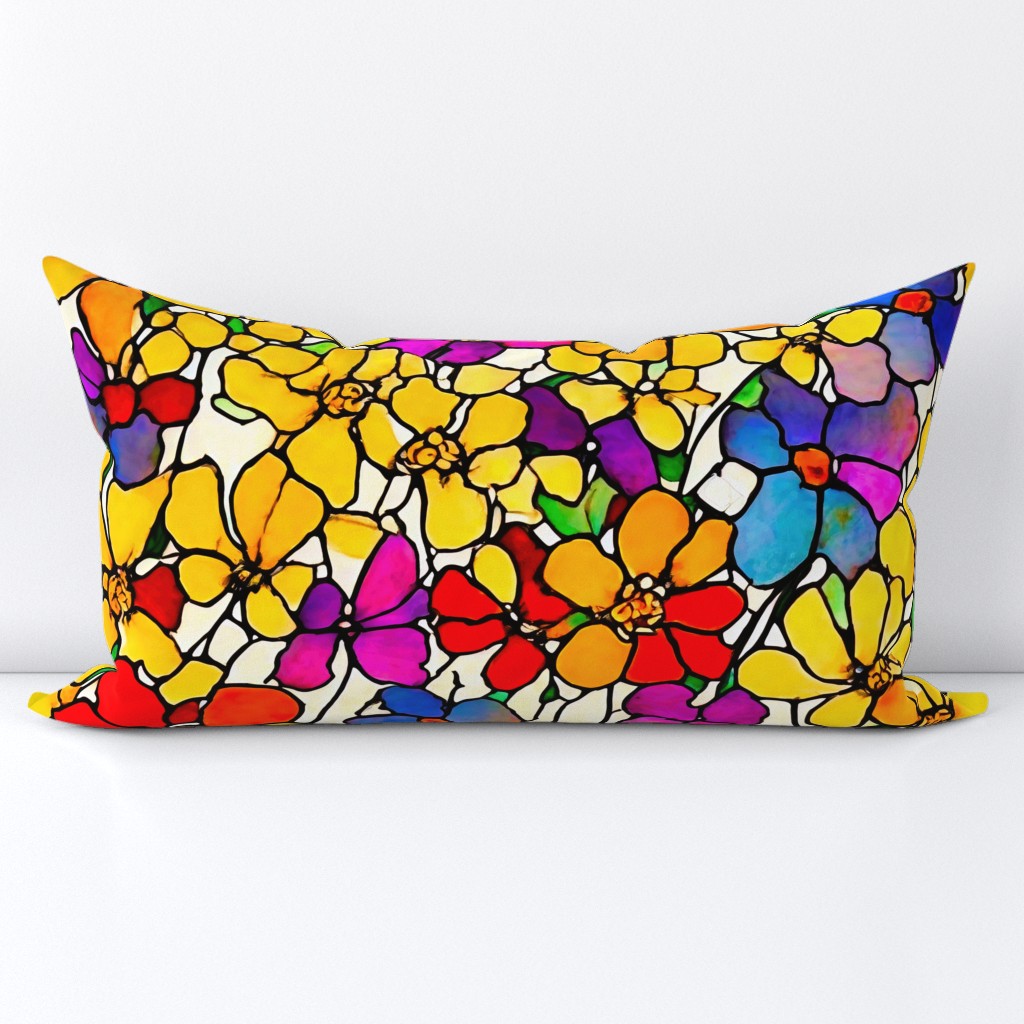 medium pop art floral pattern