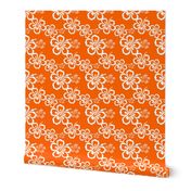 Orange Hawaiian Flowers Pattern