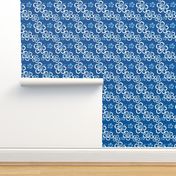 Blue Hawaiian Flowers Pattern