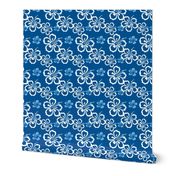 Blue Hawaiian Flowers Pattern