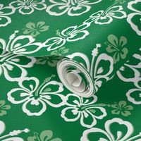 Green Hawaiian Flowers Pattern