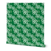 Green Hawaiian Flowers Pattern