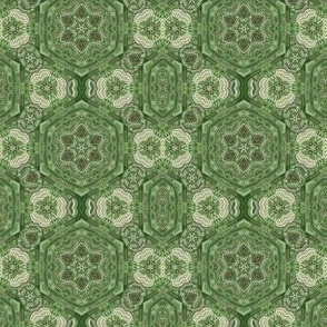 intricate linerary - geometric green