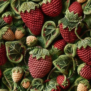 Crochet Strawberry Patch
