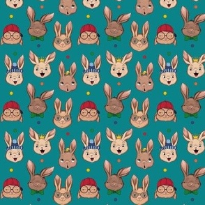 Cool Bunnies on Teal small