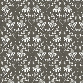 S-WITH YOU SHE BLOOMS-IRONSIDE-daisy, damask, flock, wallpaper, floral, botanical, hand painted, textured and tonal-colour of the year 2024