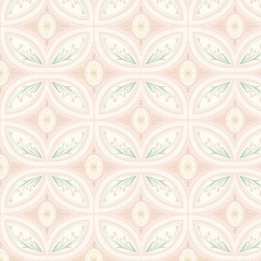 Cleo Vintage Glamour Baby- Art Deco - Art Nouveau - Peachy Pink and Soft Neutrals - Sage Green - Cream - Gold - Grandmillennial - Small