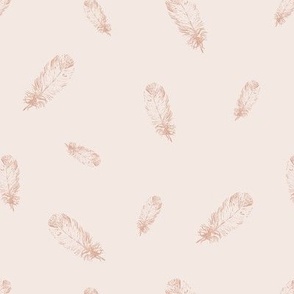 little feathers in delicate pink fixed