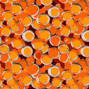 orange pop art paint can and lids retro splatter