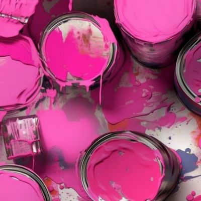 pop art pink paint can splatter retro 60s