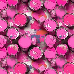 pop art pink paint can splatter retro 60s