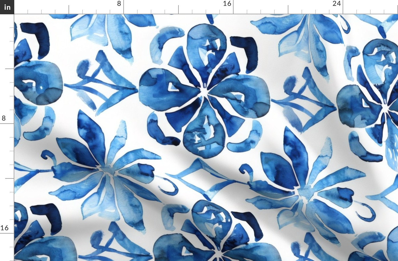 Tile 3: Classic Greek Watercolour Tile Design in Blue and White