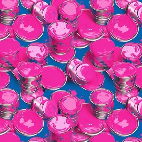 pop art pink paint cans