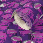 pop art purple paint cans