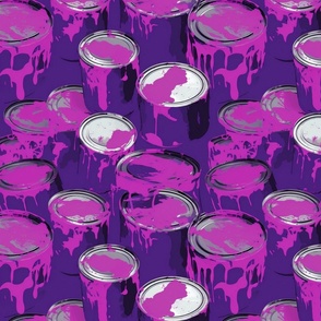pop art purple paint cans