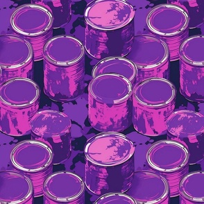 lavender to deep purple pop art paint can splatter art