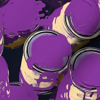 pop art purple paint can splatter art