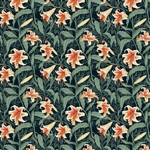 Coral Lilies | William Morris Inspired collection