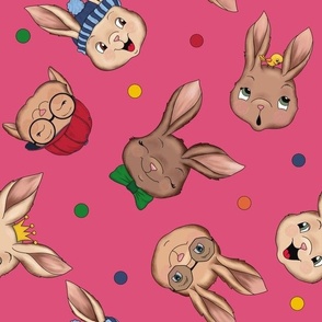 Cool Bunnies tossed on Bunny Pink