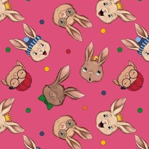 Cool Bunnies tossed on Bunny Pink medium