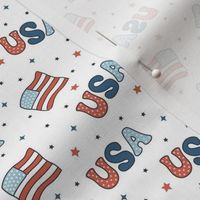 Small Retro Patriotic USA Flags and Stars in Red White and Blue