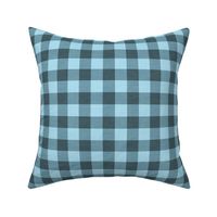 checkerboard check gingham texture 1IN squares stormy gray blue