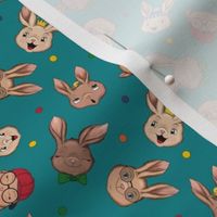 Cool Bunnies tossed on Teal small