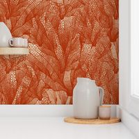 Under the ocean abstract tangerine coral reef lace 