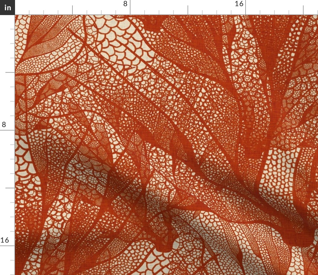 Under the ocean abstract tangerine coral reef lace 
