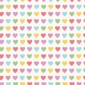 tiny rainbow hearts / pastel