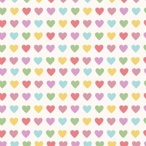 mini rainbow hearts / pastel