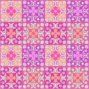 pink lilac pattern tiles for home decor and kitchen