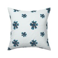 Light Aqua Sunny Dy Watercolor Spotted Florals