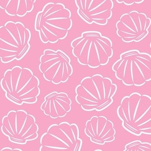 Simple seashells on pink 