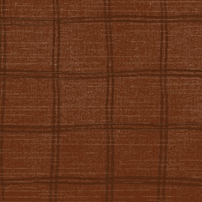 Plaid  linen-look in brick red