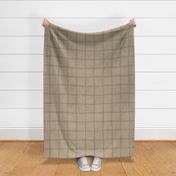 plaid linen-look in soft brown on flax