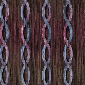 Twisted Wood Panel brown pink blue