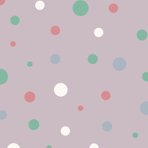 Warm purple mauve polkadot spots + dots with pink + cream
