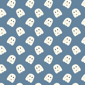 cute halloween ghosts pastel dusty blue