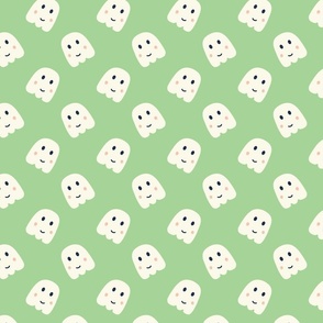 cute halloween ghosts pastel green