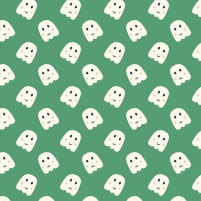 cute halloween ghosts bright green