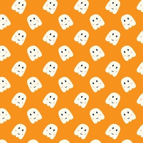 cute halloween ghosts bright orange