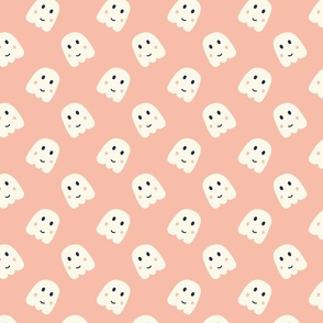 cute halloween ghosts bright peach