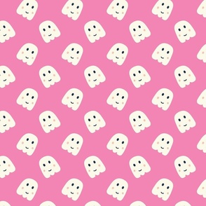 cute halloween ghosts bright pink