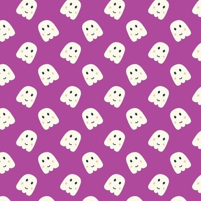 cute halloween ghosts bright purple