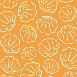 White shells on orange
